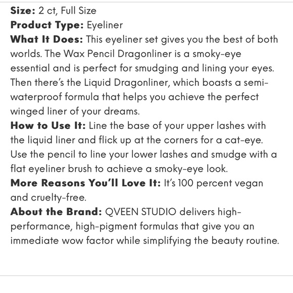 COPY - QVEEN STUDIO Dragon Duo Eye Liner - Picture 2 of 4